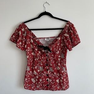 Unique Vintage Dainty 40s Inspired Floral Blouse